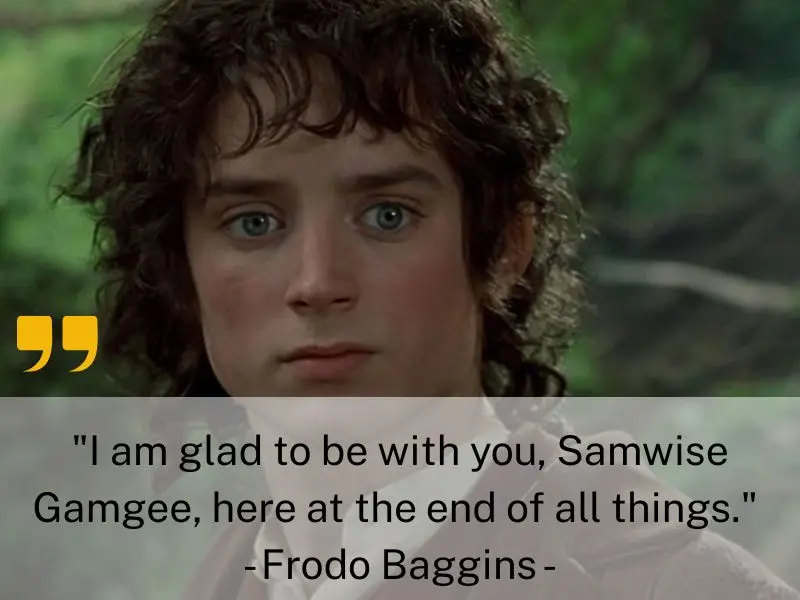 I Am Glad To Be With You, Samwise Gamgee, Here At The End Of All Things. Frodo Baggins