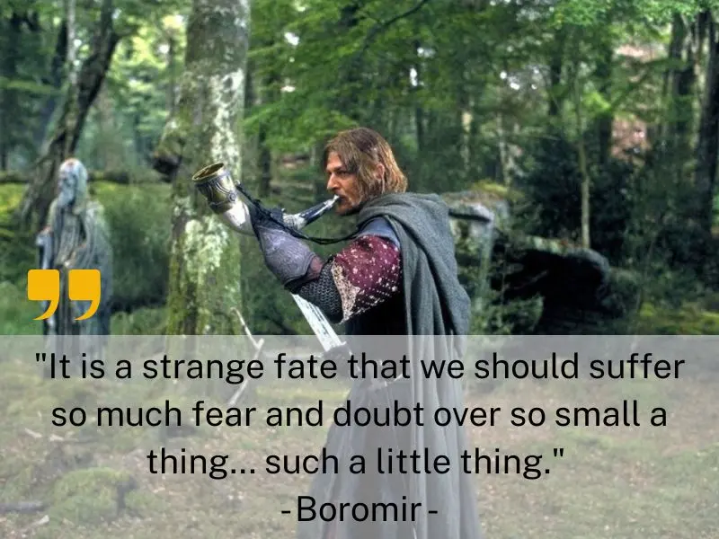 It Is A Strange Fate That We Should Suffer So Much Fear And Doubt Over So Small A Thing... Such A Little Thing. Boromir