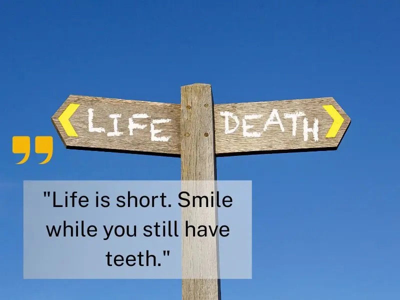 Life Is Short. Smile While You Still Have Teeth. Unknown